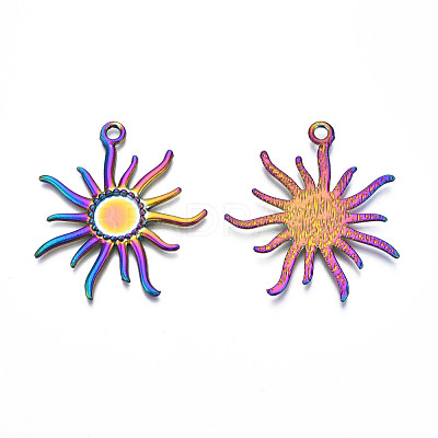Rainbow Color Alloy Big Pendant Settings for Enanmel PALLOY-N156-195-1