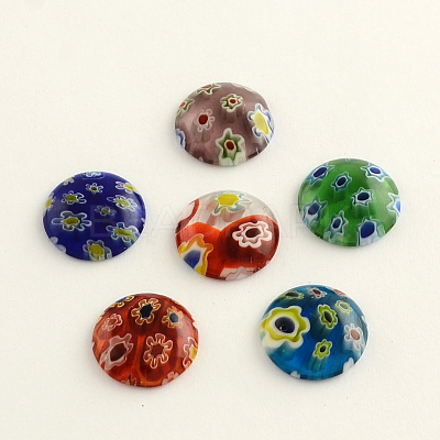 Handmade Millefiori Glass Cabochons LK-R006-08-1