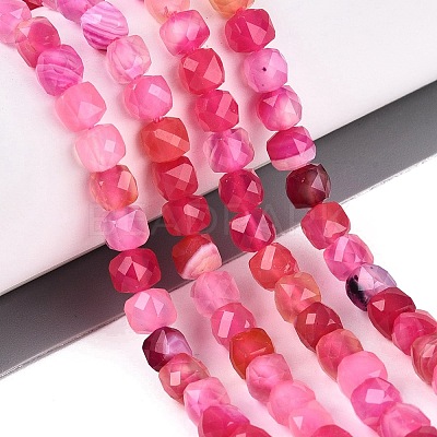 Natural Banded Agate/Striped Agate Beads Strands G-S359-374B-1