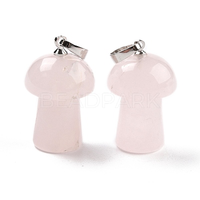 Natural Rose Quartz Pendants G-M380-B13-P-1