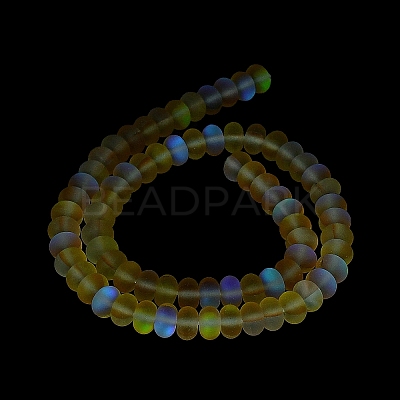 Frosted Transparent Glass Beads Strands FGLA-M002-01G-1