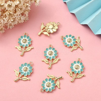 8Pcs Alloy Enamel Pendants ENAM-YW0002-31C-1