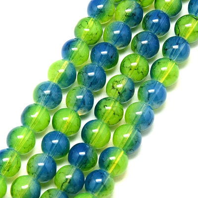 Baking Paint Glass Beads Strands X-DGLA-Q023-8mm-DB63-1