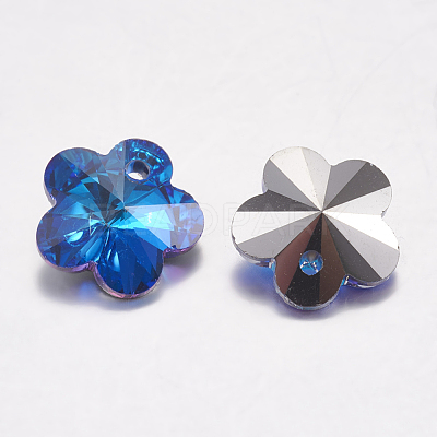Faceted Glass Rhinestone Charms RGLA-F055-14x14-001BB-1