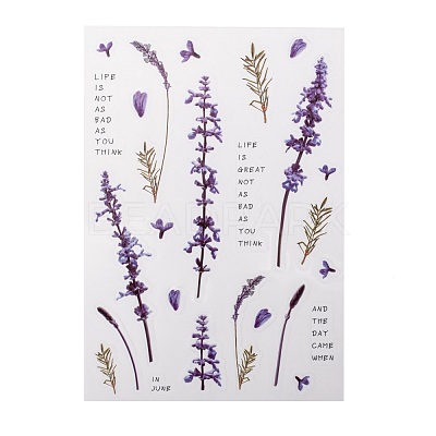 Flower Pattern Waterproof Self Adhesive Hot Stamping Stickers DIY-I063-07-1