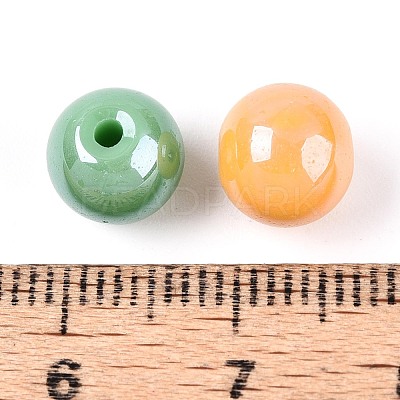 Electroplate Round Glass Beads Strands EGLA-T029-07M-1