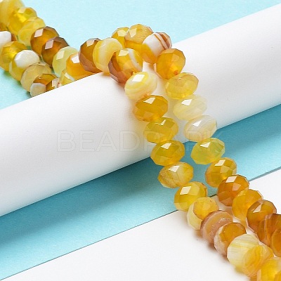 Natural Banded Agate/Striped Agate Beads Strands G-E605-A01-02C-1