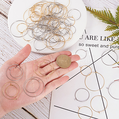 Stainless Steel Earring Hoops STAS-PH0019-34-1