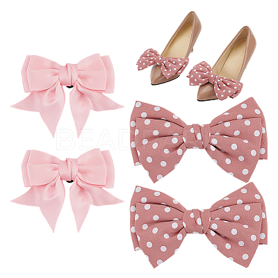 4Pcs 2 Styles Polyester Shoe Charms AJEW-PH0012-17-1