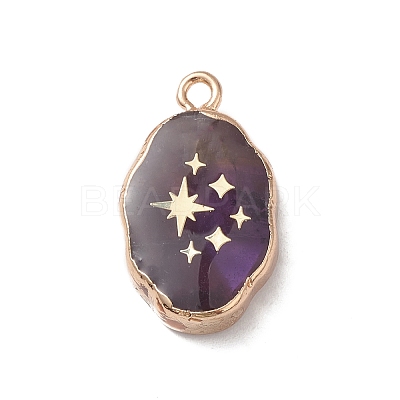 Natural Amethyst Pendants G-K333-01D-1