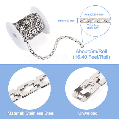 Stainless Steel Rectangle with Cross Link Chains CHS-TAC0002-01P-1