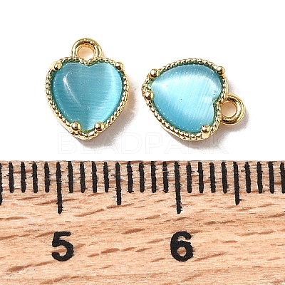 Heart Brass Charms KK-D024-02D-G-1
