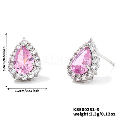 Brass Teardrop Stud Earrings UI2850-6-1