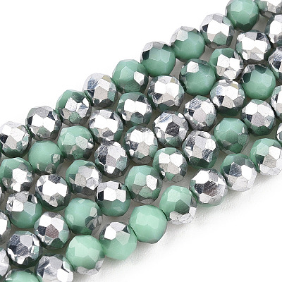 Electroplate Opaque Glass Beads Strands EGLA-A034-P4mm-M13A-1