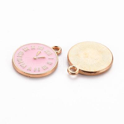 Clock Alloy Enamel Pendants ENAM-Q033-11C-1