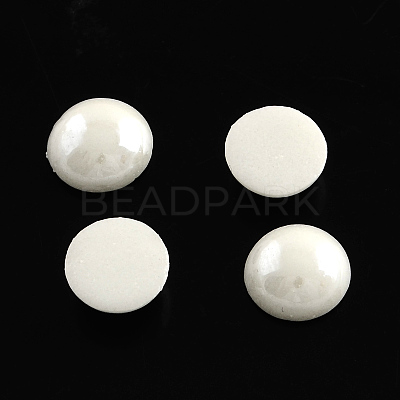 Pearlized Plated Opaque Glass Cabochons PORC-S801-7mm-M-1