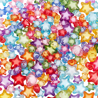 250Pcs 2 Styles Transparent Acrylic Beads TACR-SP0001-37-1