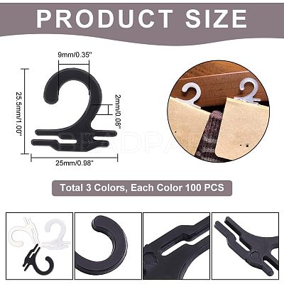 300Pcs 3 Colors Plastic Sock Hooks FIND-NB0002-89-1