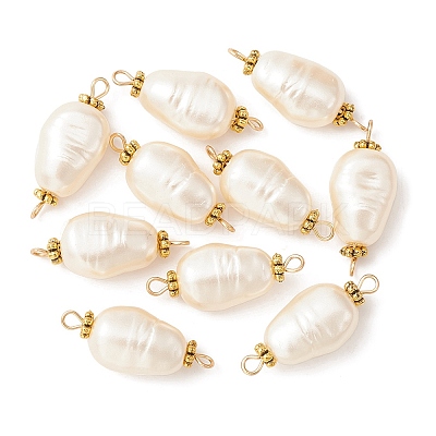 Acrylic Imitation Pearl Connector Charms PALLOY-YW0001-51-1