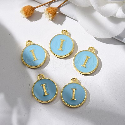 Golden Plated Alloy Enamel Charms ENAM-S118-04I-1