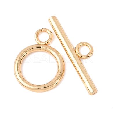 304 Stainless Steel Ring Toggle Clasps X-STAS-Q179-01G-1