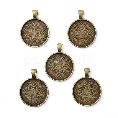 Tibetan Style Alloy Pendant Cabochon Settings LS-TIBEP-Q045-048AB-NR-1