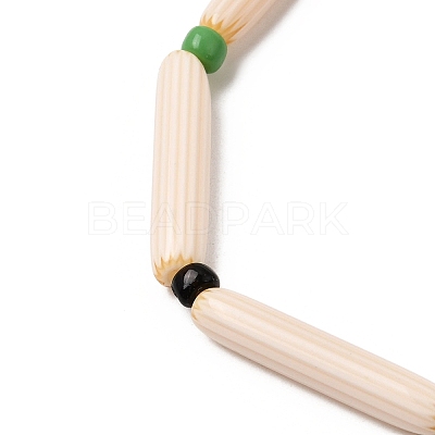 Handmade Lampwork Chevron Beads LAMP-Z019-01-13-1