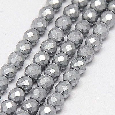 Electroplate Non-magnetic Synthetic Hematite Beads Strands G-J169C-3mm-07-1