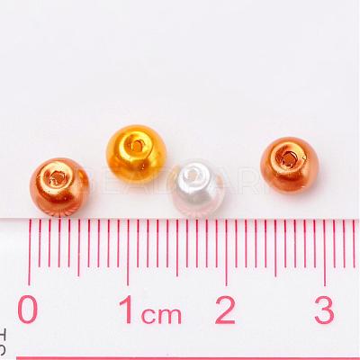 Caramel Mix Pearlized Glass Pearl Beads HY-X006-6mm-02-1