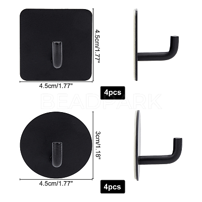8Pcs 2 Style 304 Stainless Steel Hook Hanger STAS-OC0001-08-1