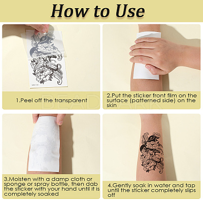 Removable Temporary Water Proof Tattoos Paper Stickers DIY-WH20013-74-1