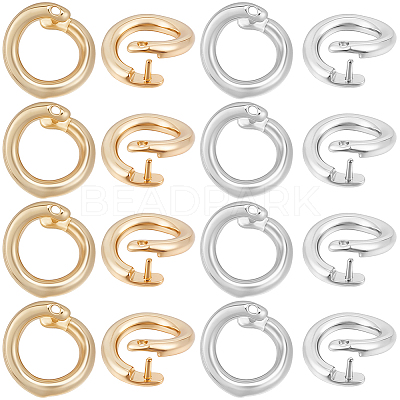 30Pcs 2 Colors Brass Snap Clasps KK-BBC0021-51-1
