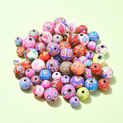 60Pcs 3 Styles Handmade Polymer Clay Beads FIND-YW0004-69-1