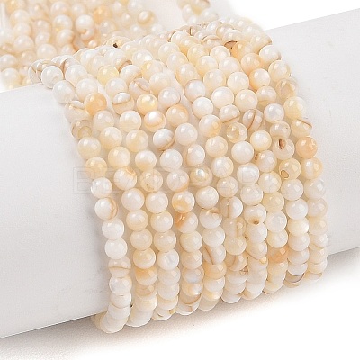 Natural Freshwater Shell Beads Strands SHEL-T011-02-4mm-1