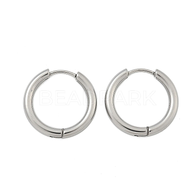 Tarnish Resistant 304 Stainless Steel Huggie Hoop Earrings EJEW-F111B-19mm-P-1