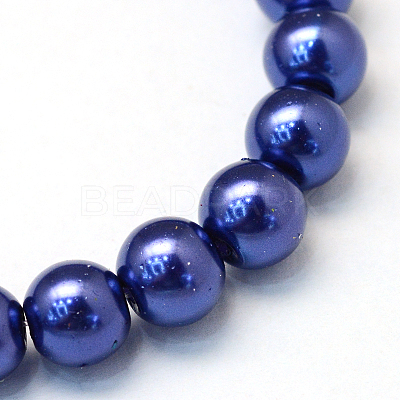Baking Paint Pearlized Glass Pearl Round Bead Strands X-HY-Q003-10mm-19-1