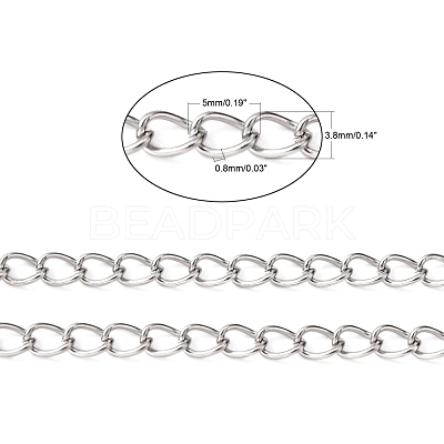 Tarnish Resistant 304 Stainless Steel Curb Chains CHS-Q001-22-1