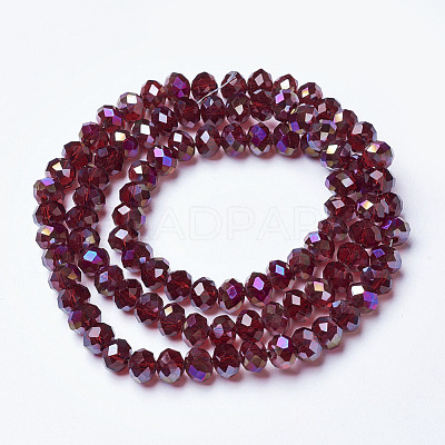 Electroplate Transparent Glass Beads Strands EGLA-A034-T2mm-F16-1