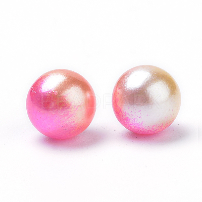 Rainbow Acrylic Imitation Pearl Beads OACR-R065-10mm-A04-1