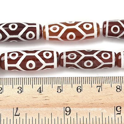 Rice Shape Tibetan Style dZi Beads Strands G-A269-A15-01-1