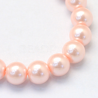 Baking Paint Pearlized Glass Pearl Round Bead Strands HY-Q003-6mm-05-1