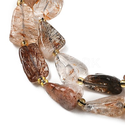 Natural Black Gold Rutilated Quartz Beads Strands G-D101-A16-1