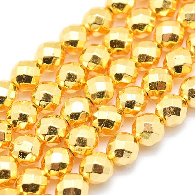 Electroplate Non-magnetic Synthetic Hematite Beads Strands G-L485-03B-G-1