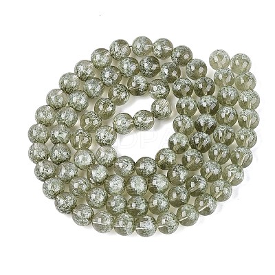 Transparent Half Spray Painted Glass Beads Strands LS-GLAA-Q110-02A-05-1