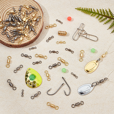 270Pcs 8 Style Brass Fishing Rolling Bearing Connector FIND-FH0002-80-1