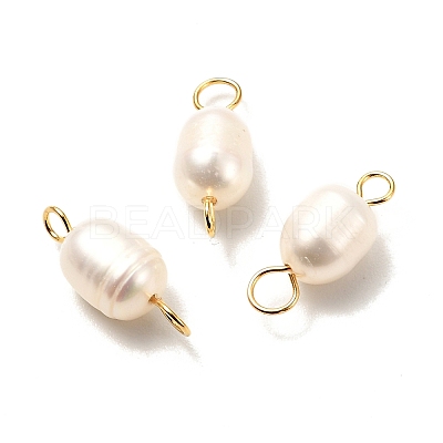Natural Cultured Freshwater Pearl Beads Links Connectors X1-PALLOY-JF00941-01-1