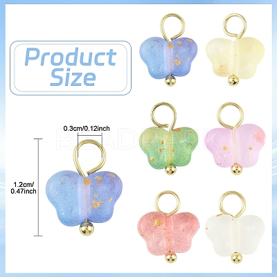 50Pcs Butterfly Acrylic Charms HJEW-YW00234-01-1