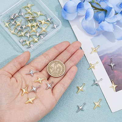 48Pcs 2 Colors Alloy Pendants FIND-DC0005-54-1