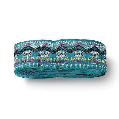 10M Ethnic Style Embroidery Polyester Ribbons OCOR-XCP0002-17-1