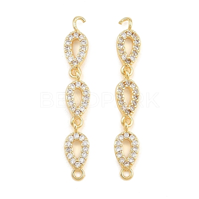 Brass Micro Pave Clear Cubic Zirconia Connector Charms CU-CBAA6E8-12G-1